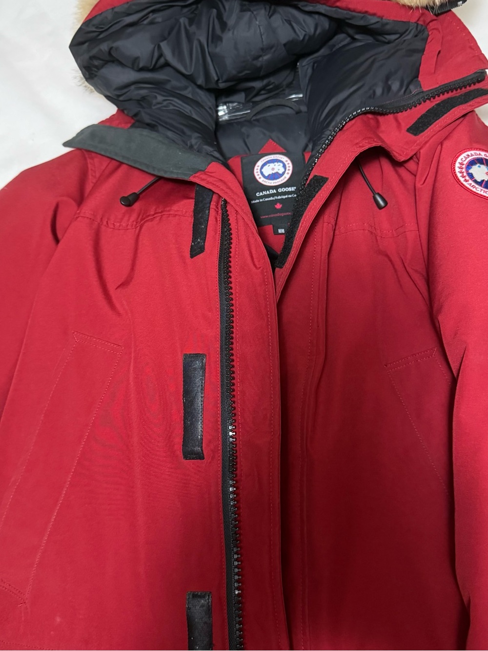 Canada Goose Red Women's Down Parka with Hood